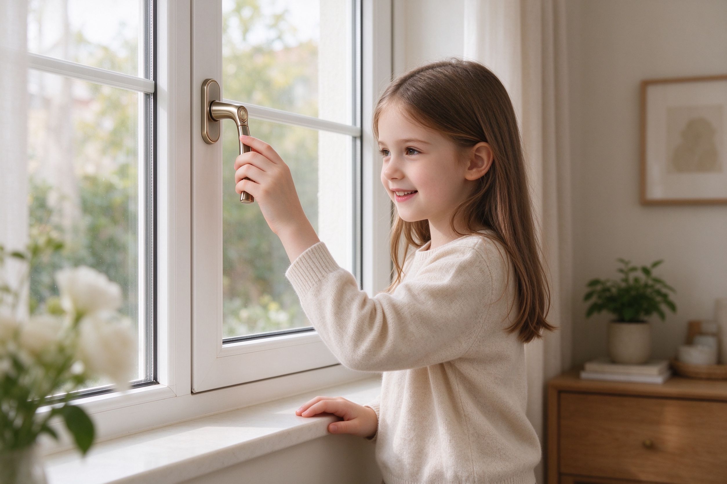 Child opening window with YOMIJIA hardware